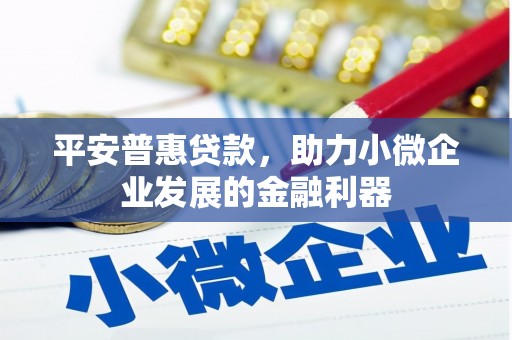 路桥平安普惠贷款，助力小微企业发展的金融利器