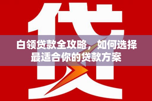 路桥白领贷款全攻略，如何选择最适合你的贷款方案